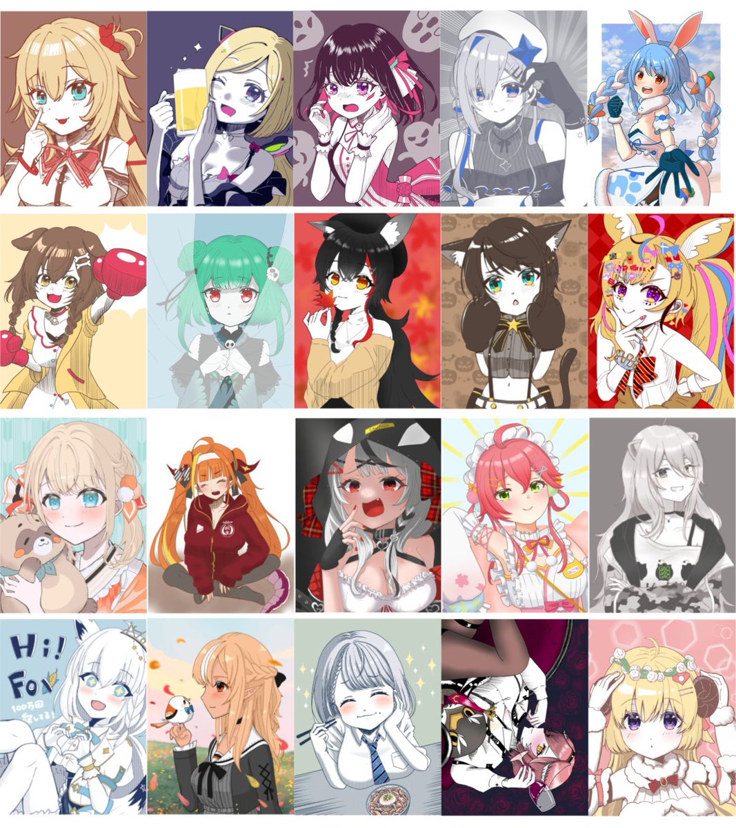 #ホロライブ五十音順に描いたらロボ子さんの時には画力上がってる説
お休みや寄り道をしながら、約3年かけてなんとか完走できました!
いいねやリポスト、リプライ等の反応いつもありがとうございます🥲✨
これからも精進します!! 