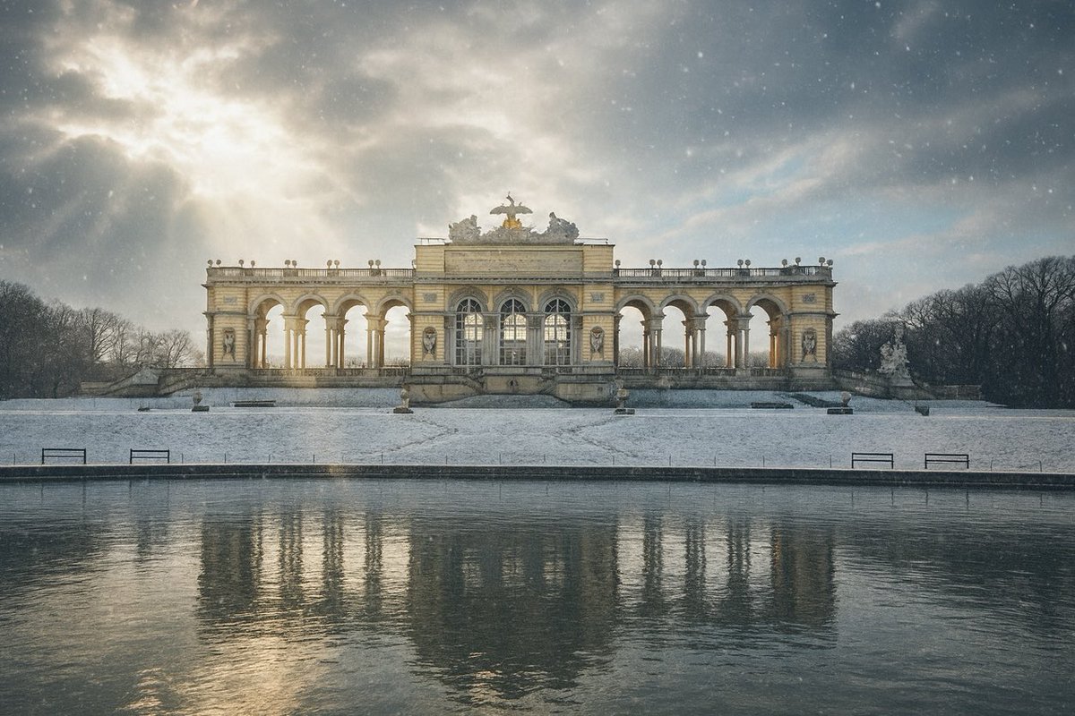 Winterwonderland ❄️🥶🏃 #gloriette #wien #WinterWonderland