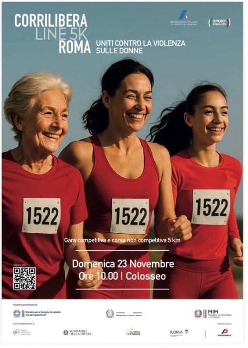 AthVaticana's tweet photo. Prima della #CORRILIBERA la Preghiera del maratoneta e l'Ave Maria per la pace. Al Colosseo, stamani, con Alessia, Marina, Paola e Paolo. Insieme dire “basta alla violenza contro le donne”, la prima edizione di CORRI LIBERA una corsa di 5 chilometri (Line 5K) aperta a tutti https://t.co/3gtMdtA3Sm