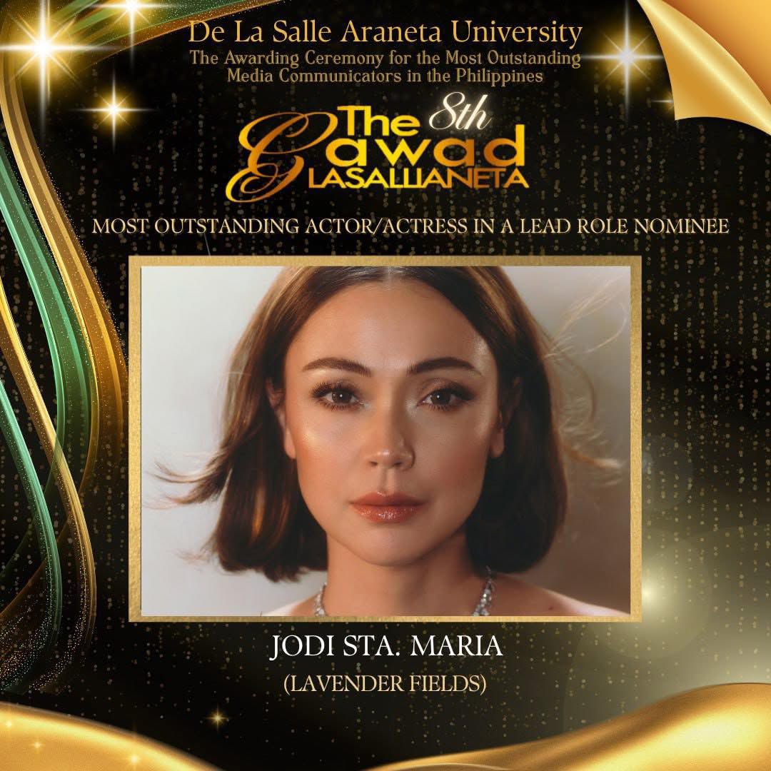 Ms. Jodi Sta. Maria’s performance in Lavender Fields receives another nomination at the 8th Gawad Lasallianeta. Always proud! ✨💚

©️Gawad LaSallianeta FB | #JodiStaMaria #8thGawadLasallianeta