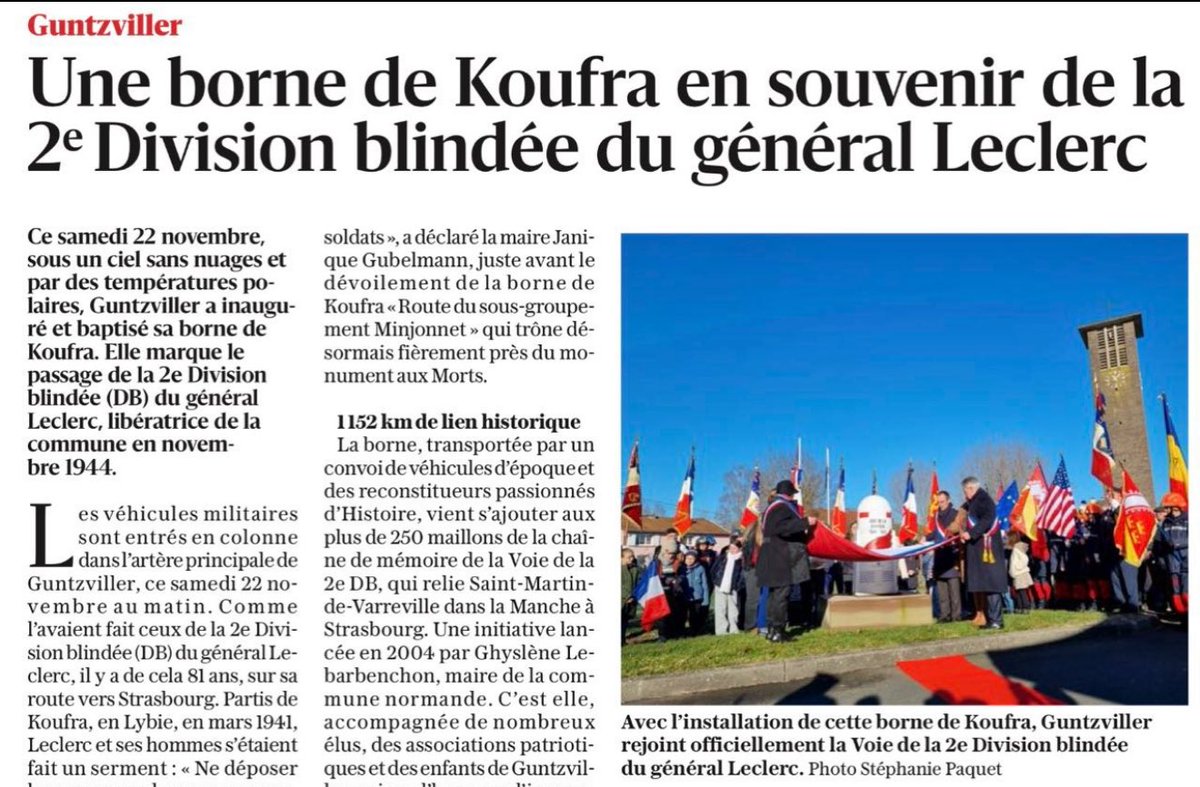 FabienDiFilippo's tweet image. Inauguration de la borne de Koufra à #Guntzviller 🇫🇷
#liberation #2emeDB 

republicain-lorrain.fr/societe/2025/1…