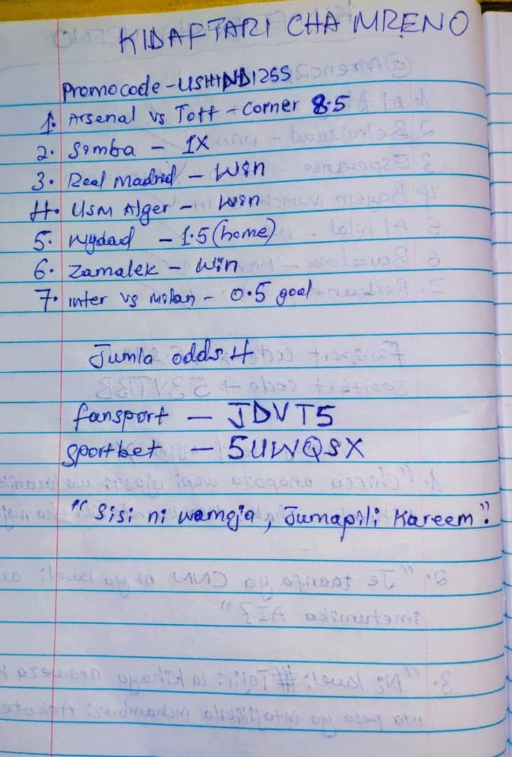 mreno255's tweet image. Jumapili ya maokoto 📌👊
Kidaftari kipo live  
Kujiunga na fansport 👉lxzsdfgw.xyz/L?tag=d_468746…

#PROMOCODE JAZA 👉 USHINDI255
Retweet familia ✊