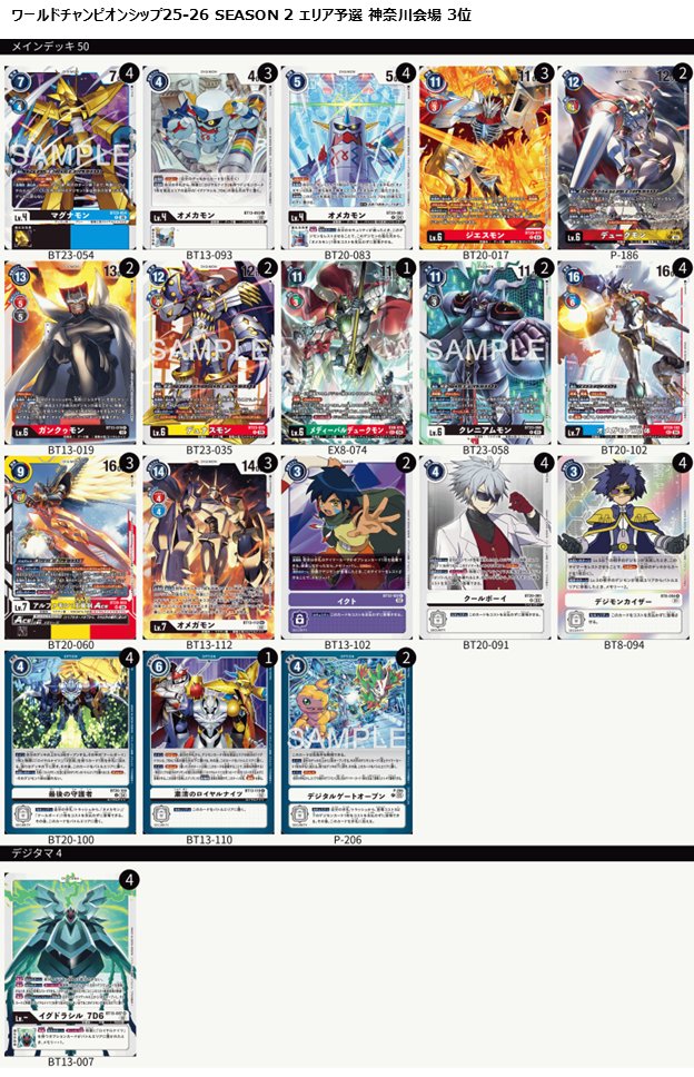 デジモンカードゲーム ワールドチャンピオンシップ SEASON 2 エリア