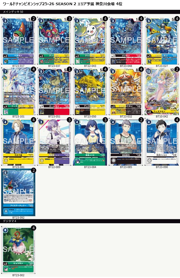 デジモンカードゲーム ワールドチャンピオンシップ SEASON 2 エリア