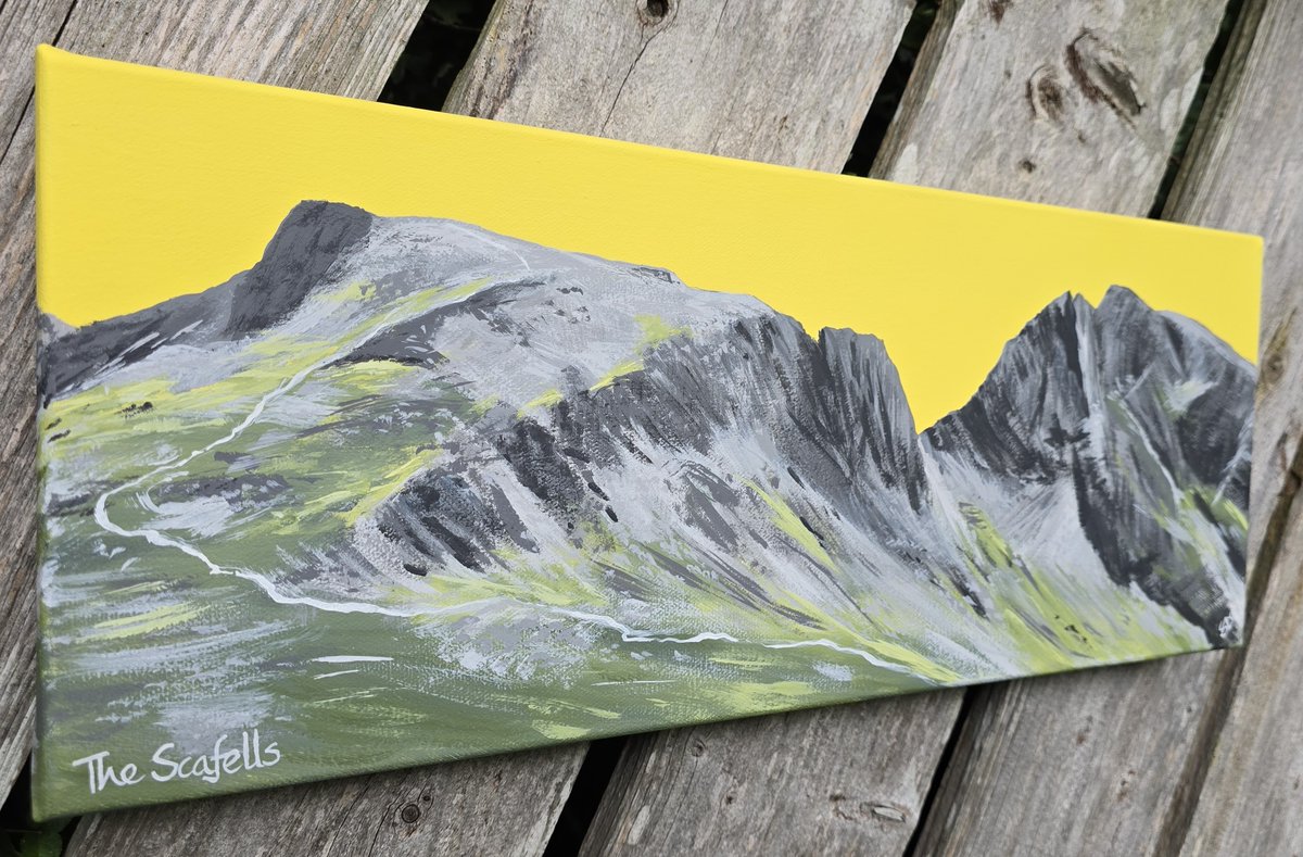 sammartinart's tweet photo. Sunday morning with The Scafells 💛
This painting is the view from Lingmell, looking towards the footpath that leads up Scafell Pike (left), with the mighty Scafell on the right.
https://t.co/aJxgvXQ45J
#scafellpike #scafell #art #painting #lakedistrict #originalart #cumbria https://t.co/MFm8AKsUx0
