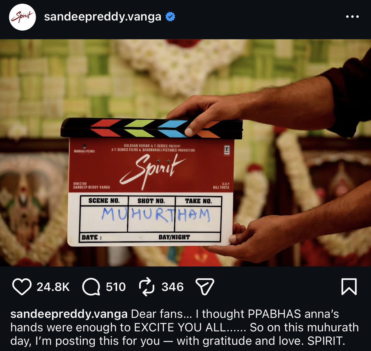 InSpiritMode's tweet image. The caption is in the image 🔥

#SPIRIT #Prabhas @imvangasandeep