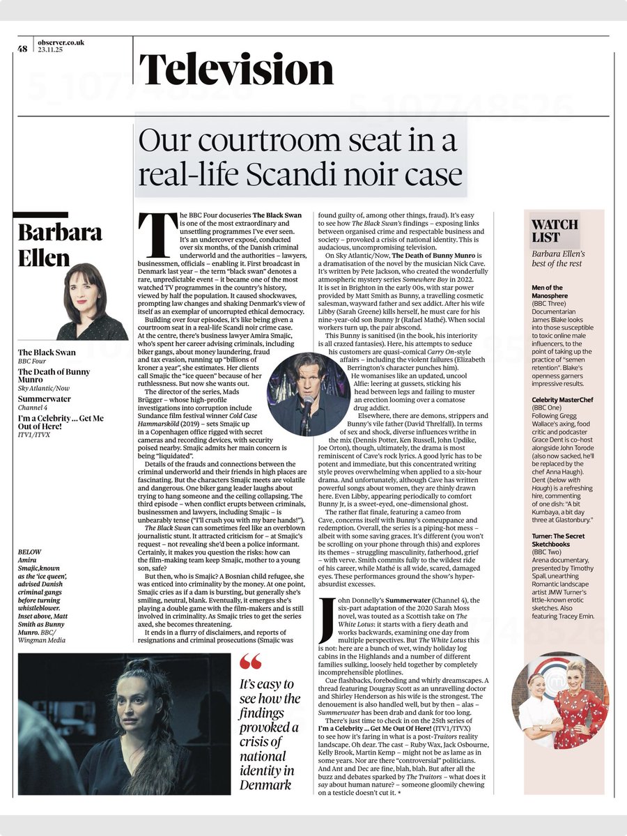 Fantastisk anmeldelse af “Den Sorte Svane” i britiske Observer 😎