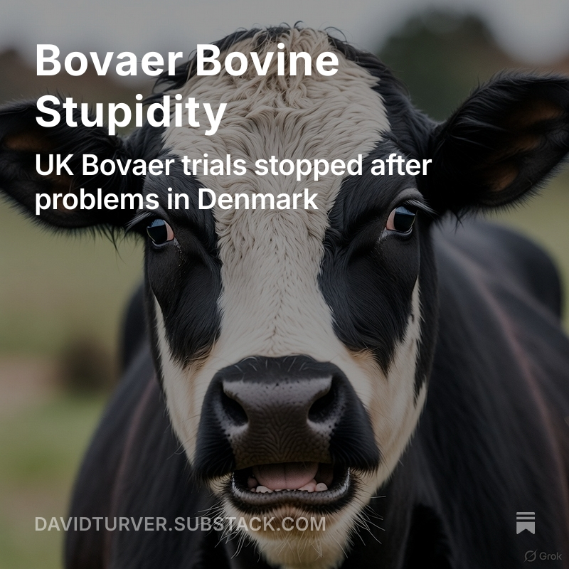 7Kiwi's tweet image. Arla has ended the Bovaer trial in the UK, just after massive problems appeared in Denmark. But what bovine stupidity led to Bovaer being introduced in the first place? A thread (1/n)
