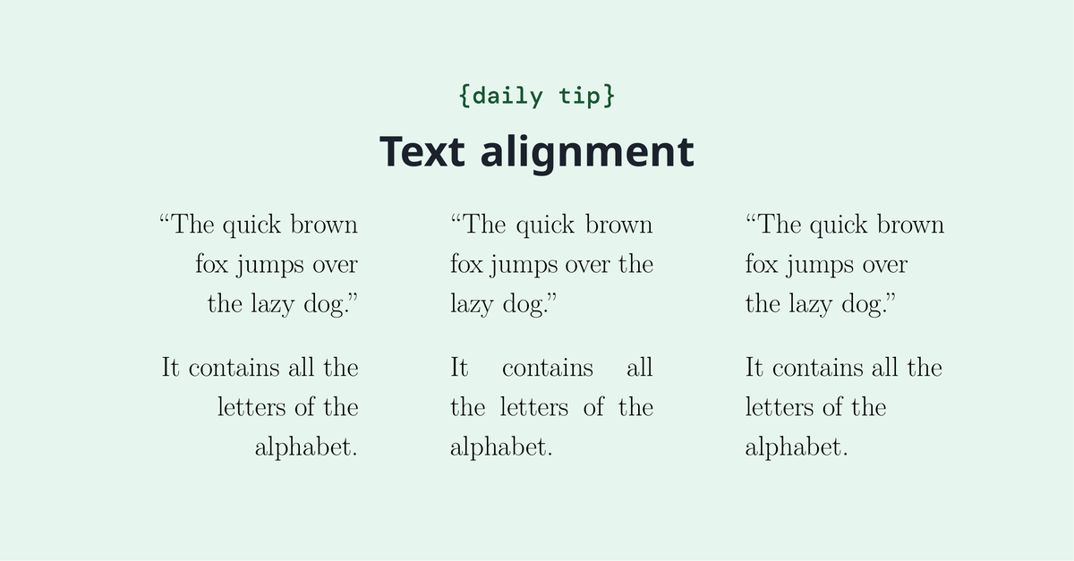 overleaf's tweet image. Occasionally, left (or right) aligned text may be appropriate for your document (eg., having text within narrow columns). Learn how to change text alignment with LaTeX. overleaf.com/learn/latex/Te…