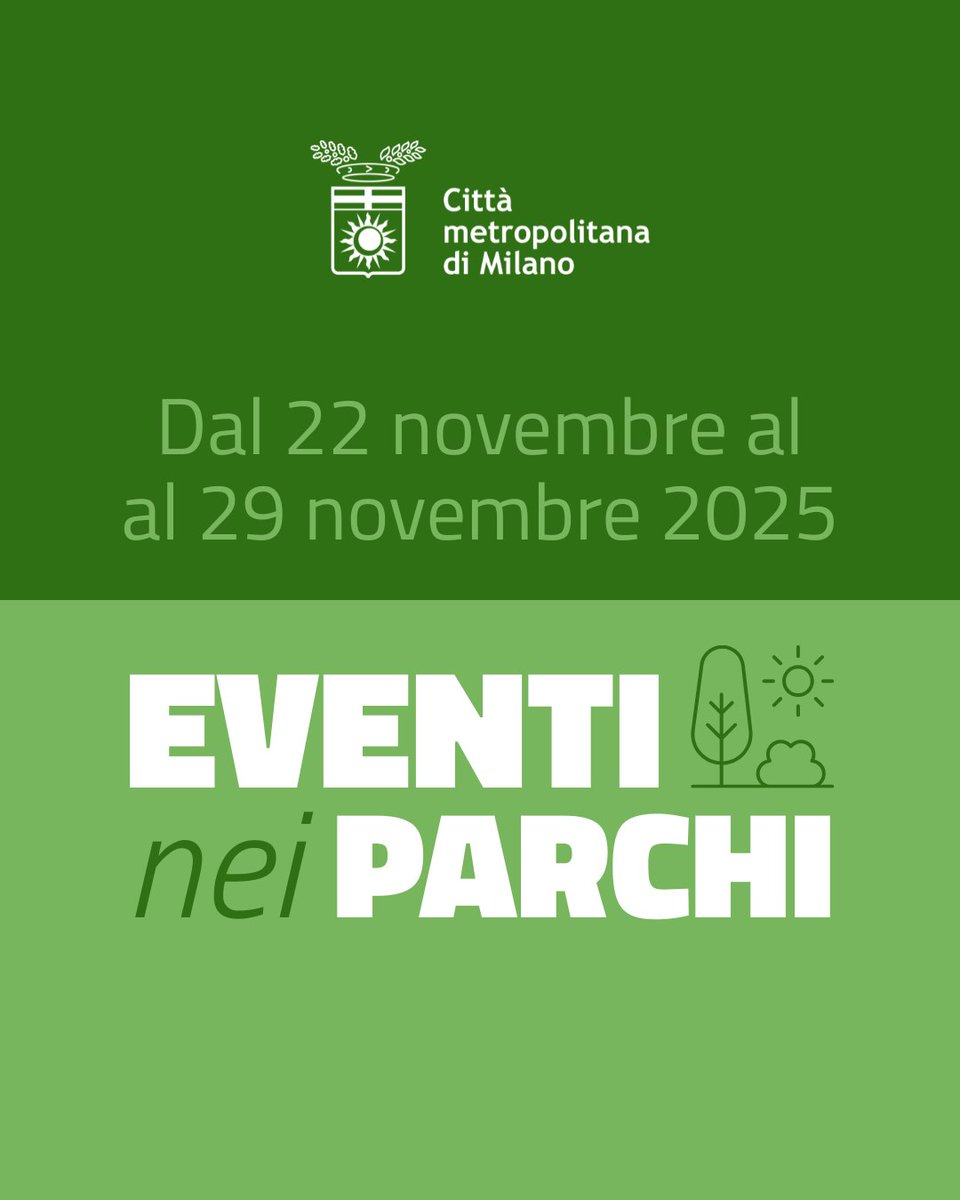 CittaMetroMi's tweet image. 🌳🌼 Vivi la bellezza e la vivacità dei parchi della #CittàMetropolitanadiMilano. Scopri quali eventi ospiteranno dal 22 novembre al 29 novembre 2025.
🗓 Resta sempre aggiornato 👉 ow.ly/onPW50XaqHL
#PLIS #NaturaECultura #natura #ViviLaBellezzaNelVerde