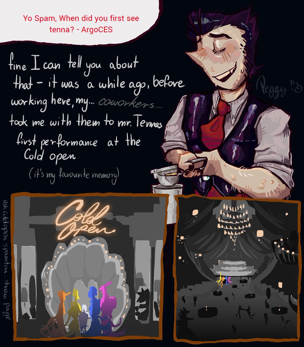 brittlepeggy's tweet image. (ask bartender spamton) 
and every bright neon sign turned into stars

#spamtenna #ColdOpenAU #deltaruneAU