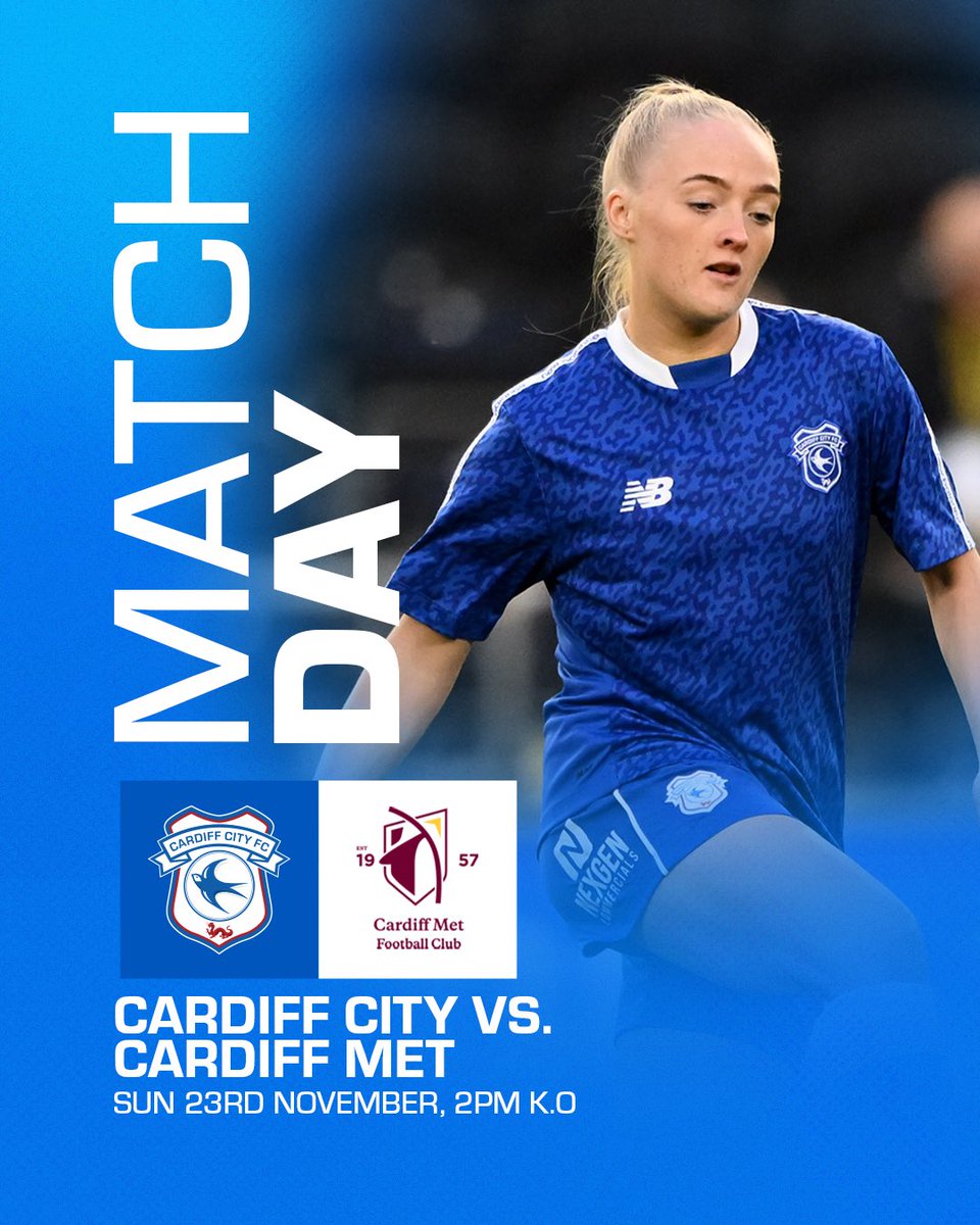 𝗠𝗔𝗧𝗖𝗛𝗗𝗔𝗬

🆚 Cardiff Met
🏆 Bute Energy Welsh Cup
⏰ 2:00pm KO
📍 Cardiff International Sports Stadium