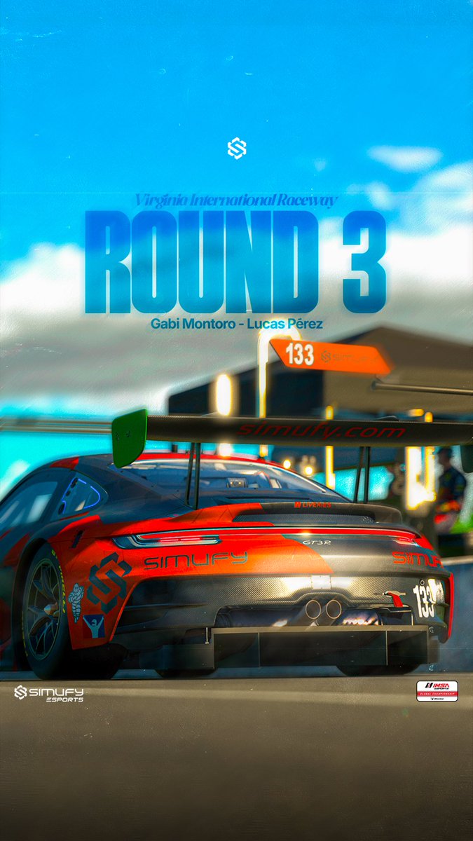 🇪🇸 ESPAÑOL 🇪🇸

🔥¡IMSA Esports vuelve a la acción!🔥
Hoy llegamos a Virginia, listos para seguir empujando. Vamos P21 en el campeonato, atrás… pero con toda la ilusión de seguir avanzando.

🟠 #133 Porsche 911 GT3 R — <a href="/Gabii2JZ/">Gabi Montoro</a> &amp; <a href="/Lprz33_/">Lprz33</a>
💪 ¡A por otra gran carrera!