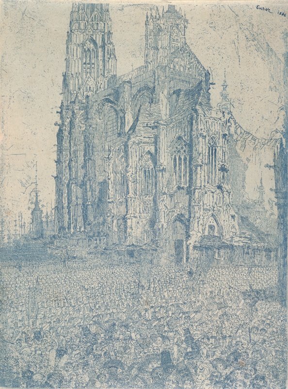 ArtistEnsor's tweet image. La Cathedrale (1re planche) #artbots #ensor