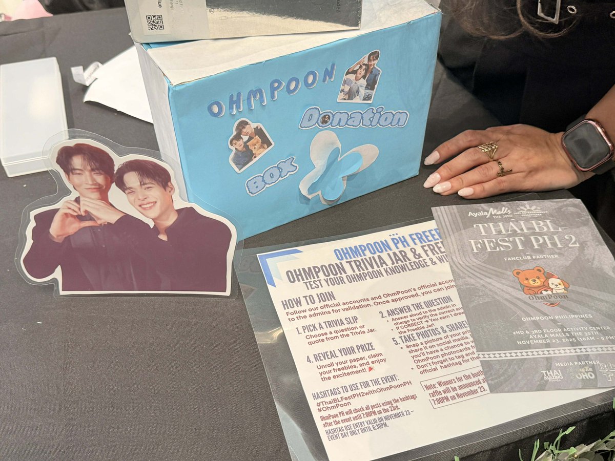 OhmPoon_PHfc819's tweet image. We’re already all out of freebiesss and it’s only been half a day — you guys really showed up today! 😭💙 Thank you so much to everyone who came by, lined up, played our trivia, and shared the fun with us. If you still want to join in, come play our games and win more prizes…