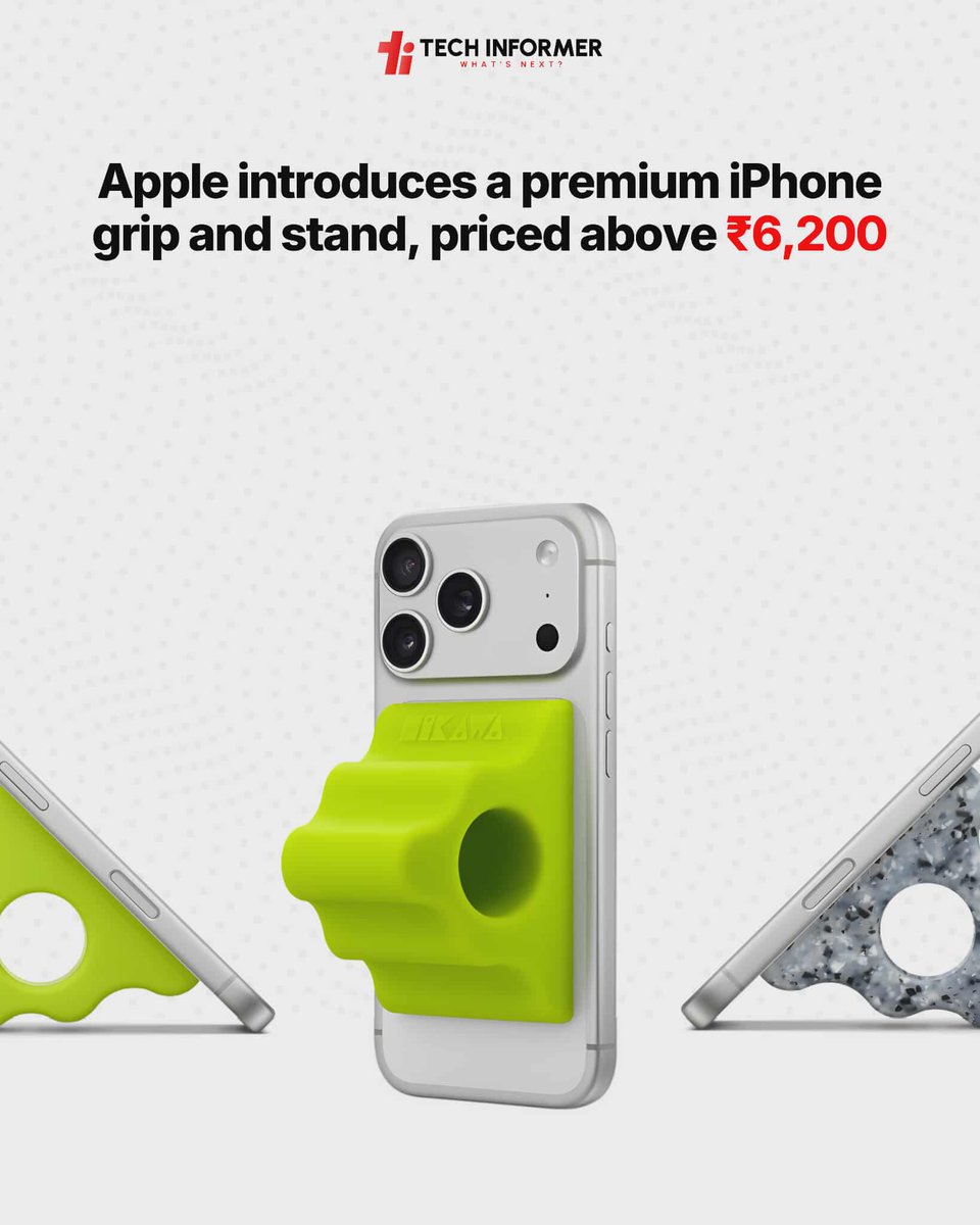 Tech_Informer_'s tweet image. Apple has introduced a new limited-edition MagSafe accessory for iPhone users, the Hikawa Phone Grip &amp;amp; Stand, priced at $69.95 (roughly ₹6,200). The launch follows closely on the heels of the recently announced iPhone Pocket