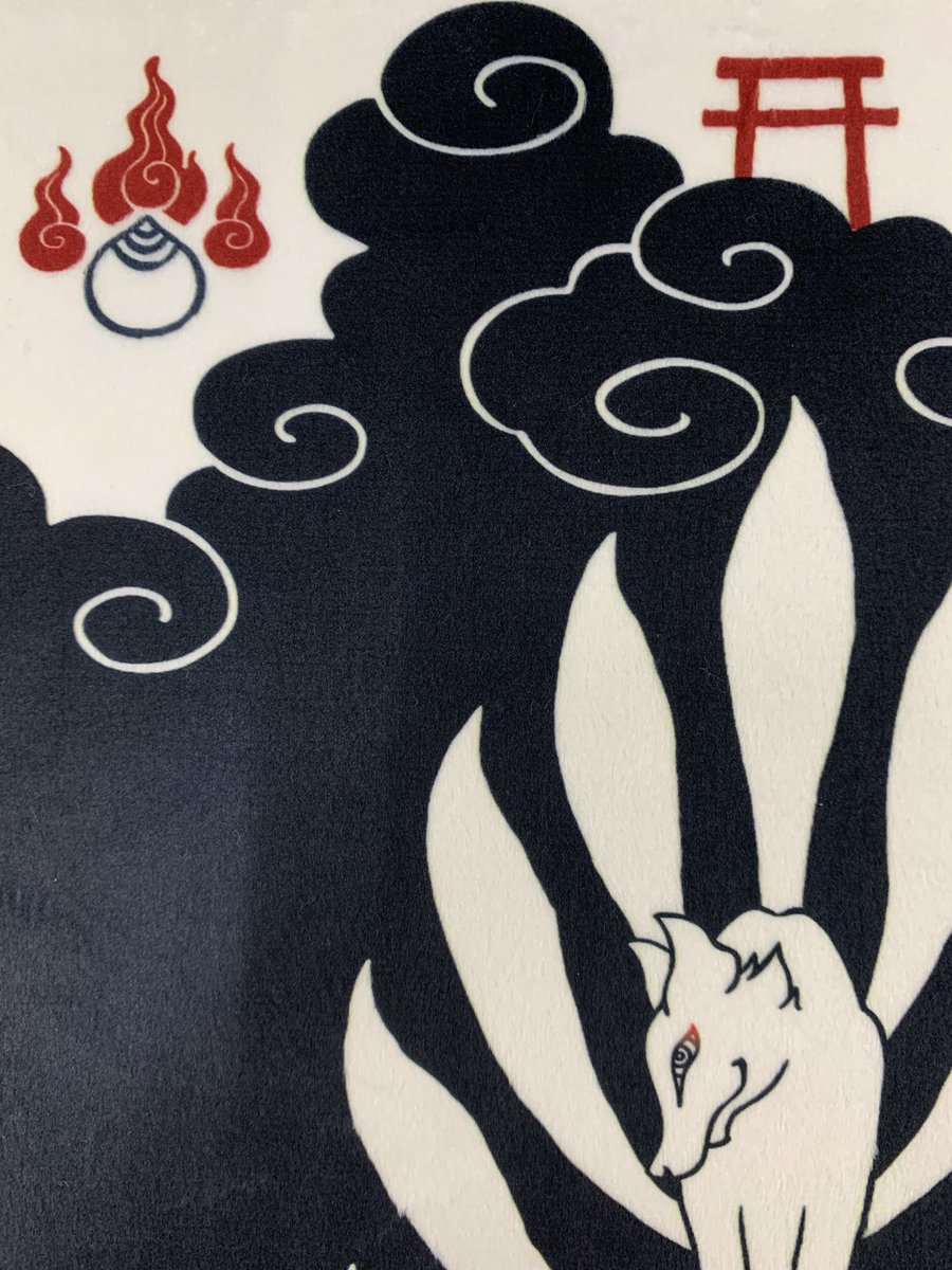 狐グッズ新入荷情報》 「ハンカチタオル 妖狐」 縦24.5×横25cm #八幡屋