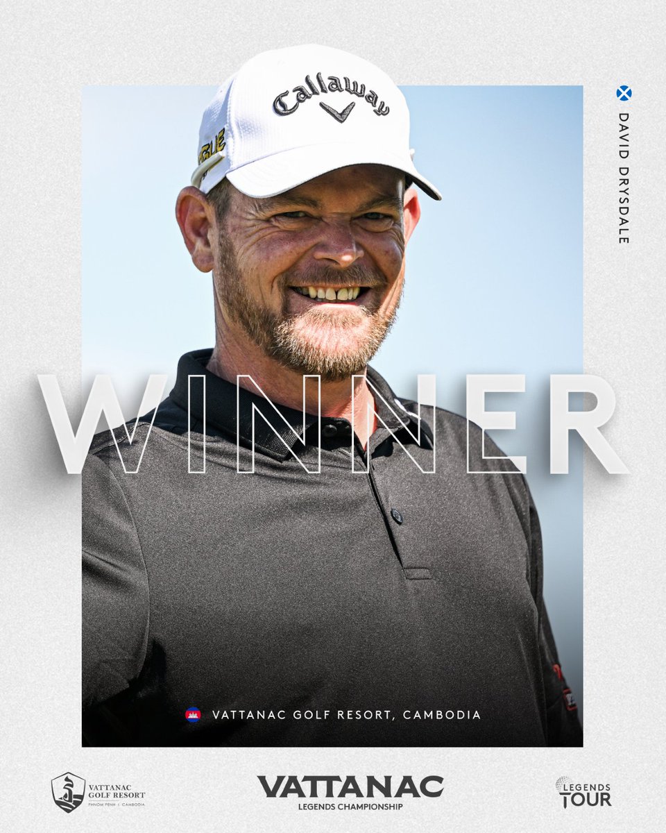 euLegendsTour's tweet image. David Drysdale wins the Vattanac Legends Championship! 🏆🇰🇭
Finishes -12 to claim his first Legends Tour title.

#euLegendsTour #DavidDrysdale #VattanacLegendsChampionship