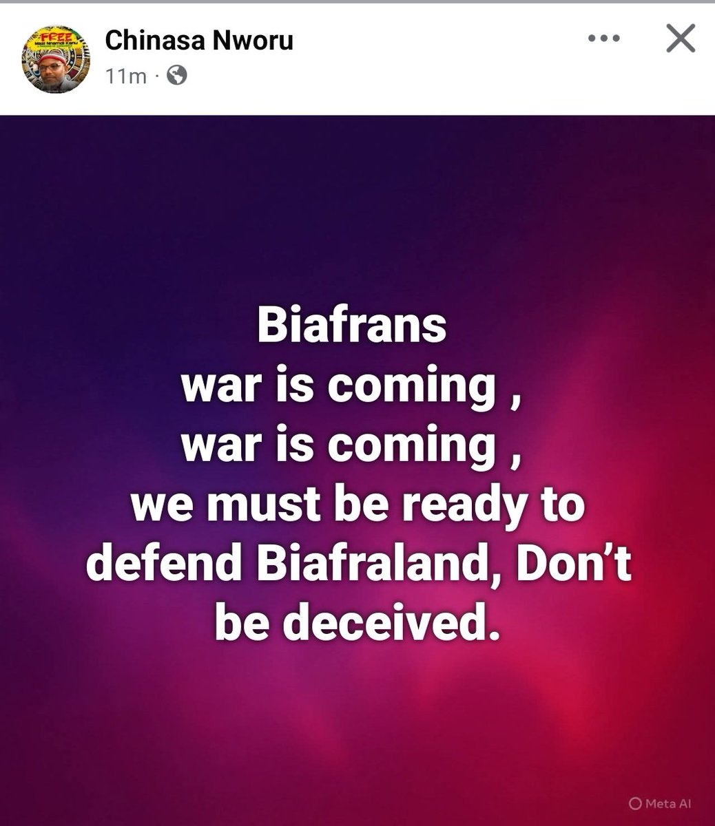 Biafrans 
war is coming , 
war is coming , 
we must be ready to defend Biafraland, Don’t be deceived.