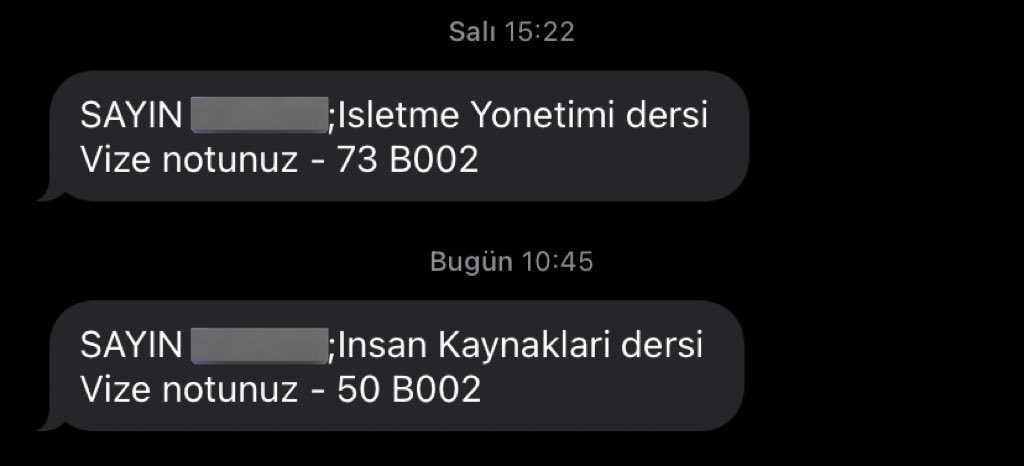 Bazı üniversitelerde vize sonuçları SMS ile iletilmeye başlandı. 

Bazı üniversitelerde de akademisyenler keyfi keder vize sonuçlarını final sonuçları ile birlikte giriyor.