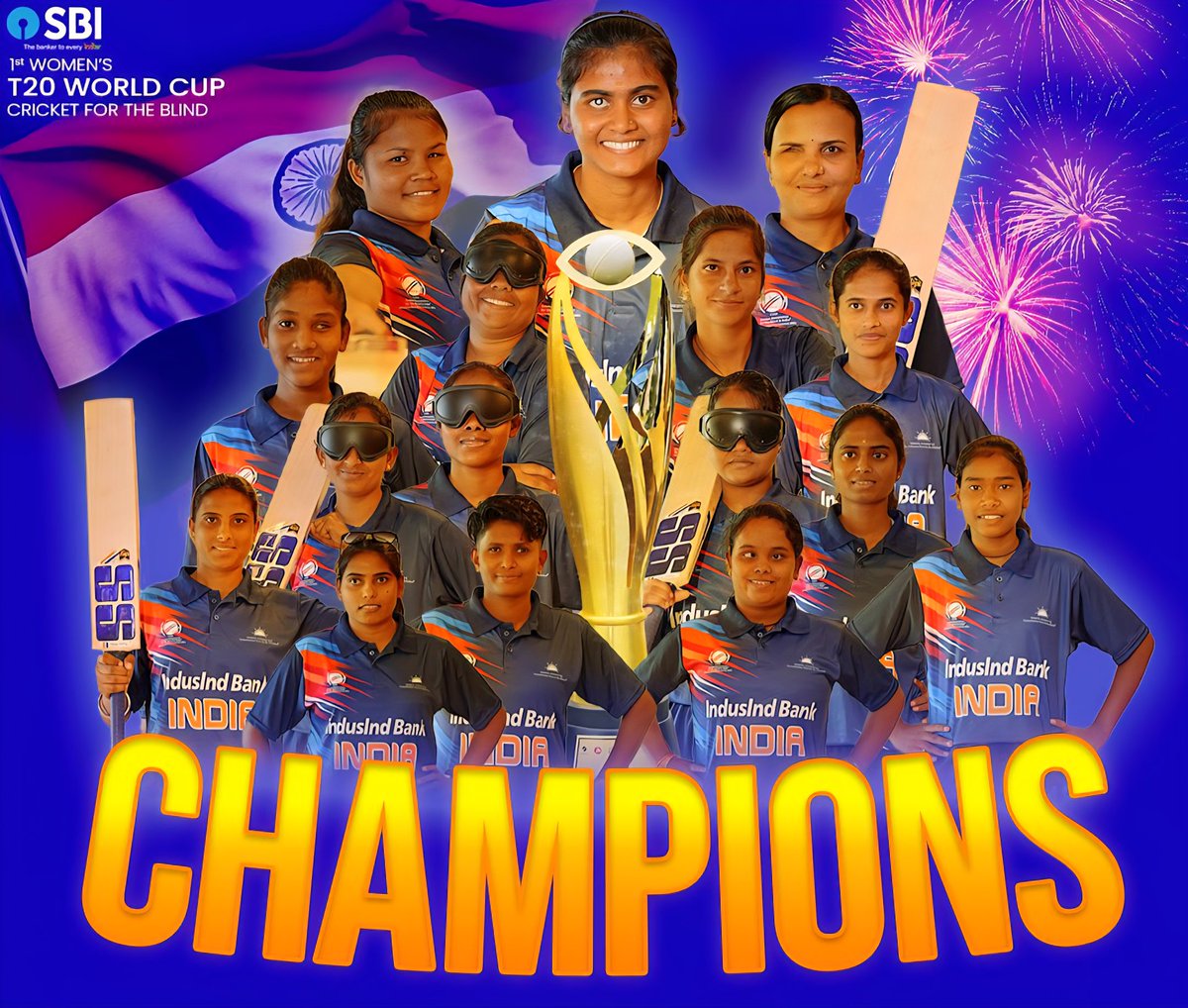 singhrohit_10's tweet image. 𝐂𝐇𝐀𝐌𝐏𝐈𝐎𝐍𝐒 𝐎𝐅 𝐓𝐇𝐄 𝐖𝐎𝐑𝐋𝐃 🇮🇳🏆

जो हौसले की उड़ान भरते हैं,
वो मंज़िलों से नहीं डरते हैं…
महिला टीम ने World Cup जीतकर बता दिया—
अंधेरों में भी रोशनी मिलती है,
अगर दिल में जीत की आग जलती है। 🇮🇳✨🏆

#BlindCricketT20WorldCup #WomenPower #blind_cricket