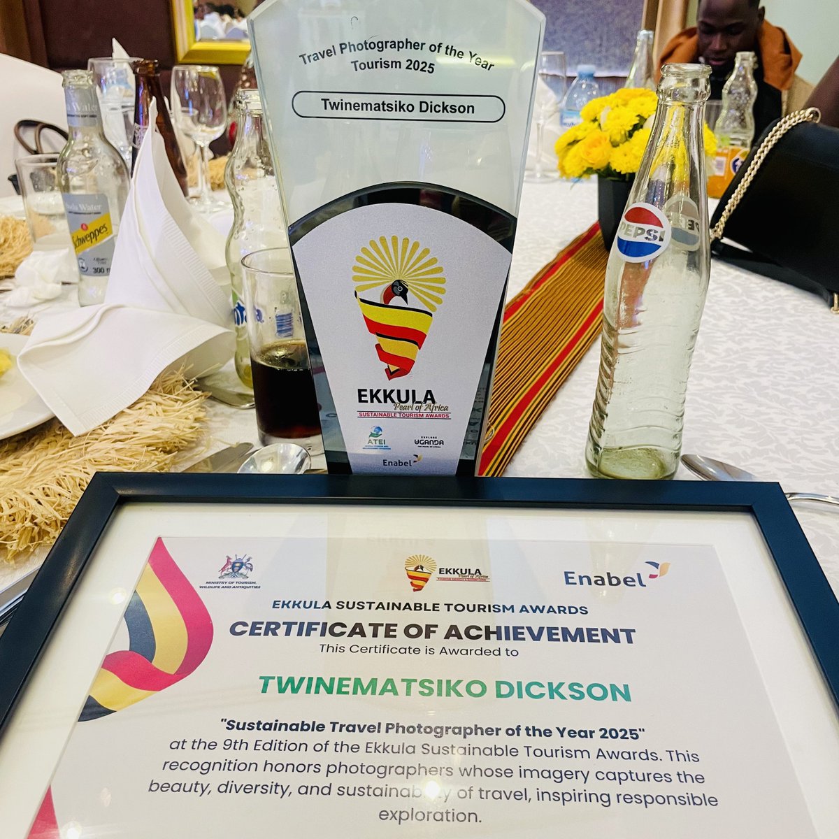 dickson_siko's tweet image. Honored to receive the @EkkulaAwardsUg Sustainable Travel Photographer of the Year 2025 award!
Grateful to everyone who voted and supported my work over the years.
Here’s to telling more stories that protect the beauty of our world.
#EkkulaAwards2025 #SikoIsHere #DronesForGood