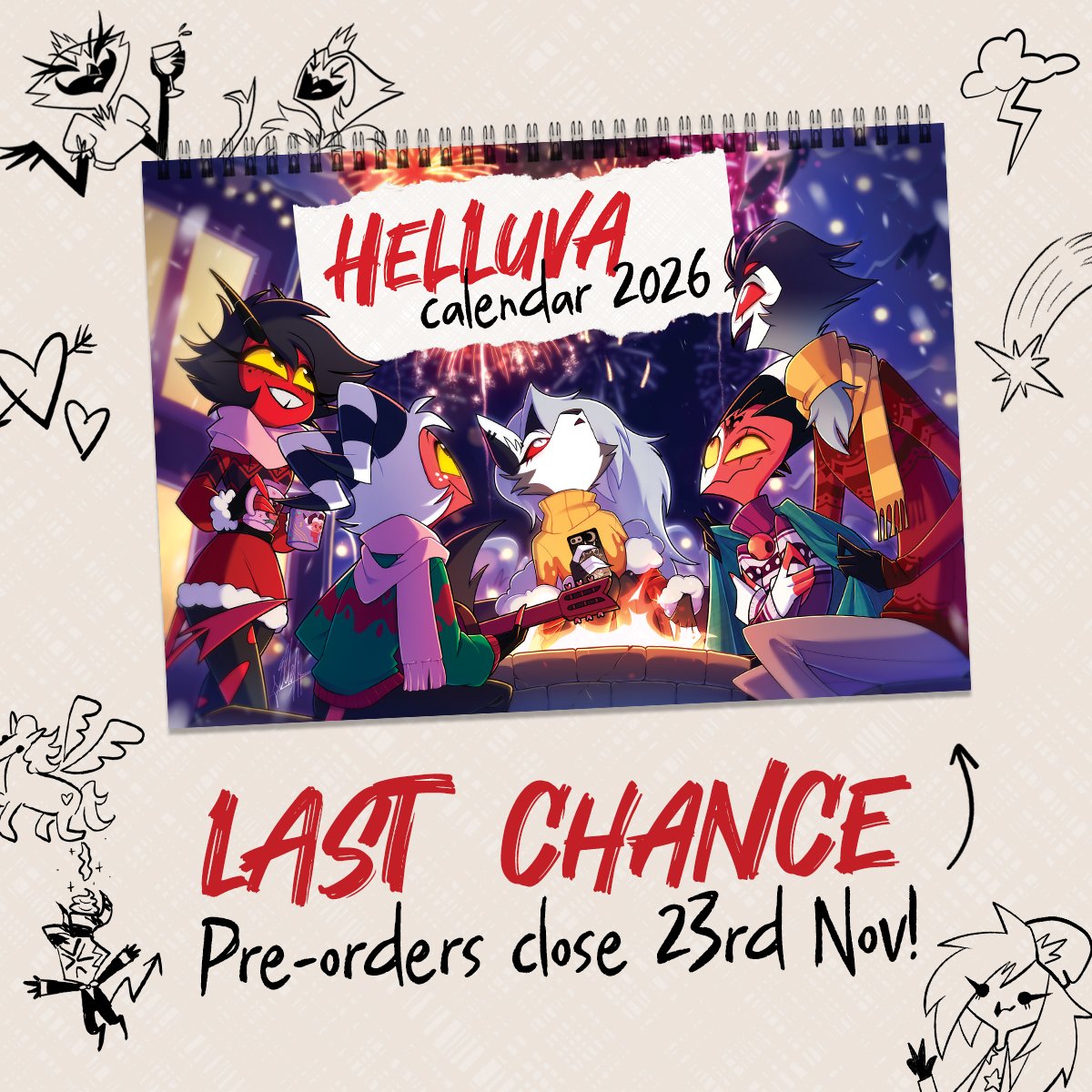 HelluvaCalendar's tweet image. It's the LAST DAY to grab our charity Helluva Calendar! Don't miss it! Get it here:  Helluvacalendar.bigcartel.com 
#helluvaboss #helluvacalendar