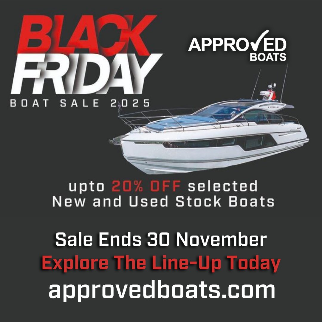 ApprovedBoats's tweet image. Black Friday saving on the 2025 Fairline Targa 40.
In stock and ready to view: approvedboats.com/boats-for-sale…

Wide-open cockpit, twin sunbeds, award-winning layout and immediate availability.
Offer ends 30 Nov 2025.

#FairlineYachts #Targa40 #BlackFriday2025 #YachtSale