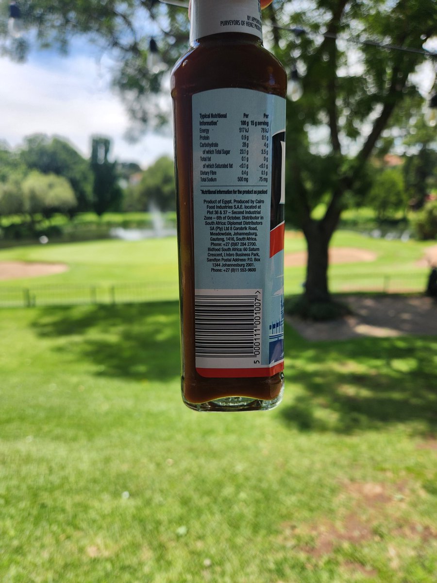 effectuator's tweet image. This bottle of HP Sauce seems to be confused about where it was made. Egypt or the Netherlands? @BidfoodSA or @KraftHeinzCo may know.