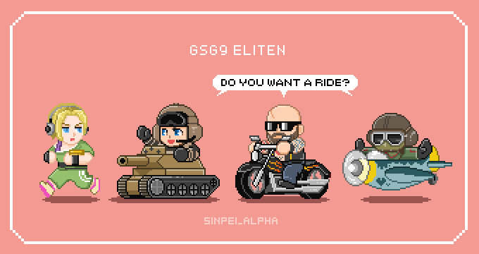 shinpei_alpha's tweet image. ドット絵GSG-9。#RainbowSixSiege #R6SX #pixelart