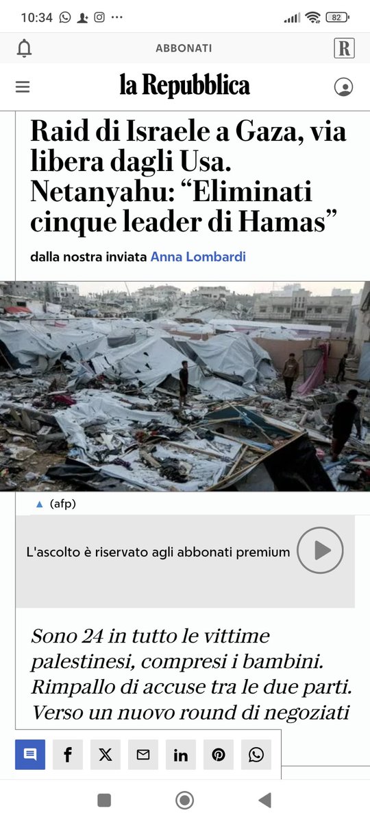 La tregua: Israele può continuare a colpire con l' assenso degli Usa. 
"Eliminati 5 leader di Hamas" in primo piano. Più sotto: "24 in tutto le vittime Palestinesi, compresi i bambini."
Compresi i bambini. 19 civili, compresi i bambini. 
#Gaza 
#23novembre
