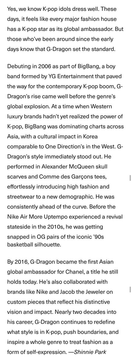 TheePopCore's tweet image. G-Dragon (@IBGDRGN) has been ranked 16th on Complex Networks’ “Best Dressed Celebrities of the 21st Century (So Far),” making him the only Asian artist on the list.