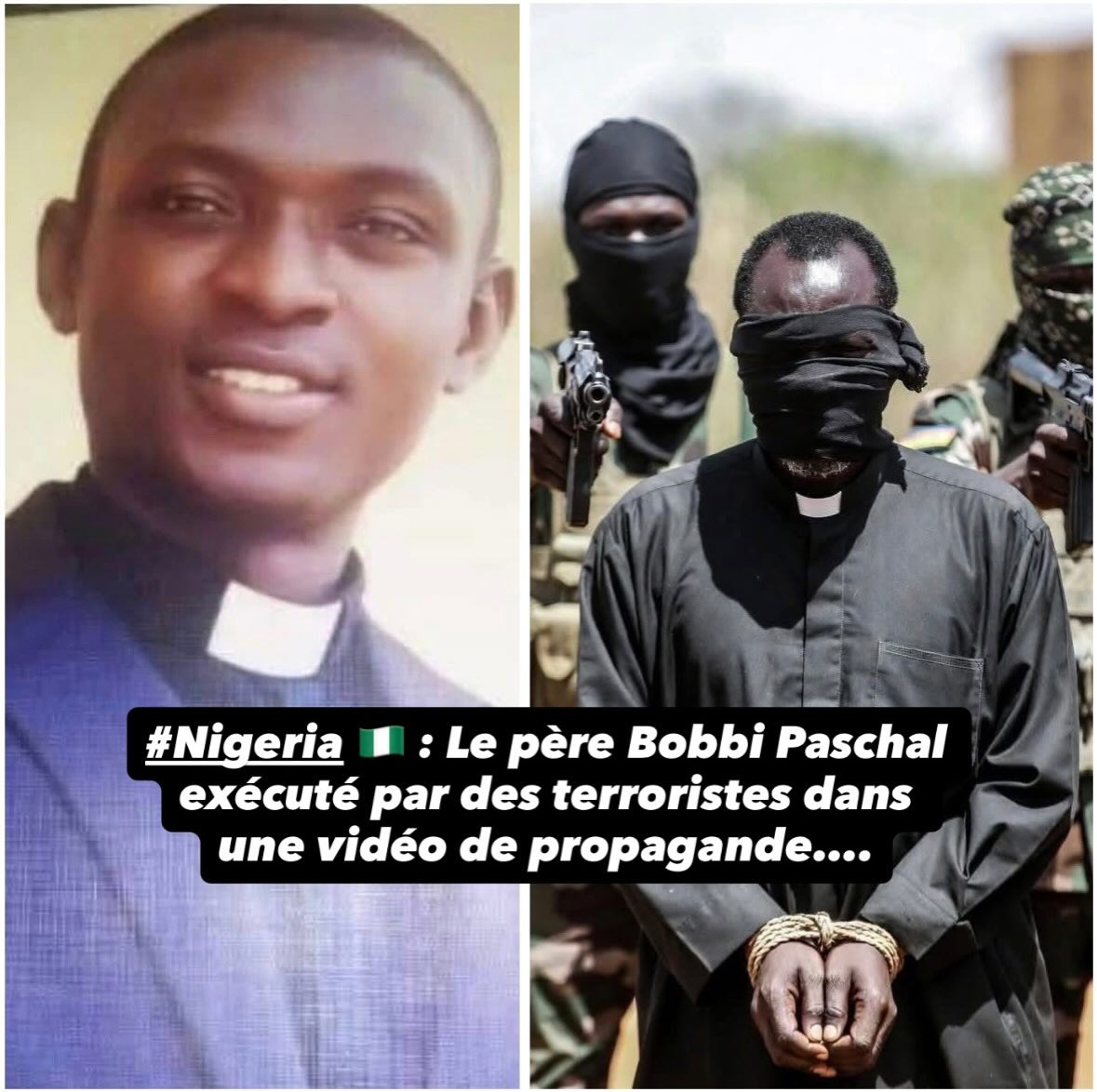 LetItShine69's tweet image. 🔥 &quot; Prions pour le repos de l&apos;âme du père Bobbi Paschal, curé de la paroisse Saint-Étienne de Kushe Gugdu, au nord-ouest du Nigéria. Il aurait été enlevé et assassiné par des terroristes le 19 novembre dernier. La vidéo de son exécution a été diffusée par les terroristes. &quot;…