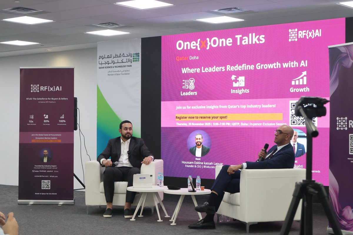 Our One-to-One Talk with Sami &amp; Houssam wrapped up successfully full house, real conversations, and powerful insights.
Thank you to everyone who joined us. 
#RFxAI #QSTP #OneToOneTalk