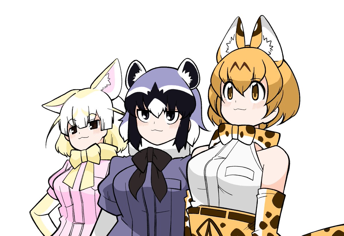アライグマ(けものフレンズ) ,フェネック(けものフレンズ) ,サーバル(けものフレンズ) 「見ずビス MIZUBISU」|kit71のイラスト