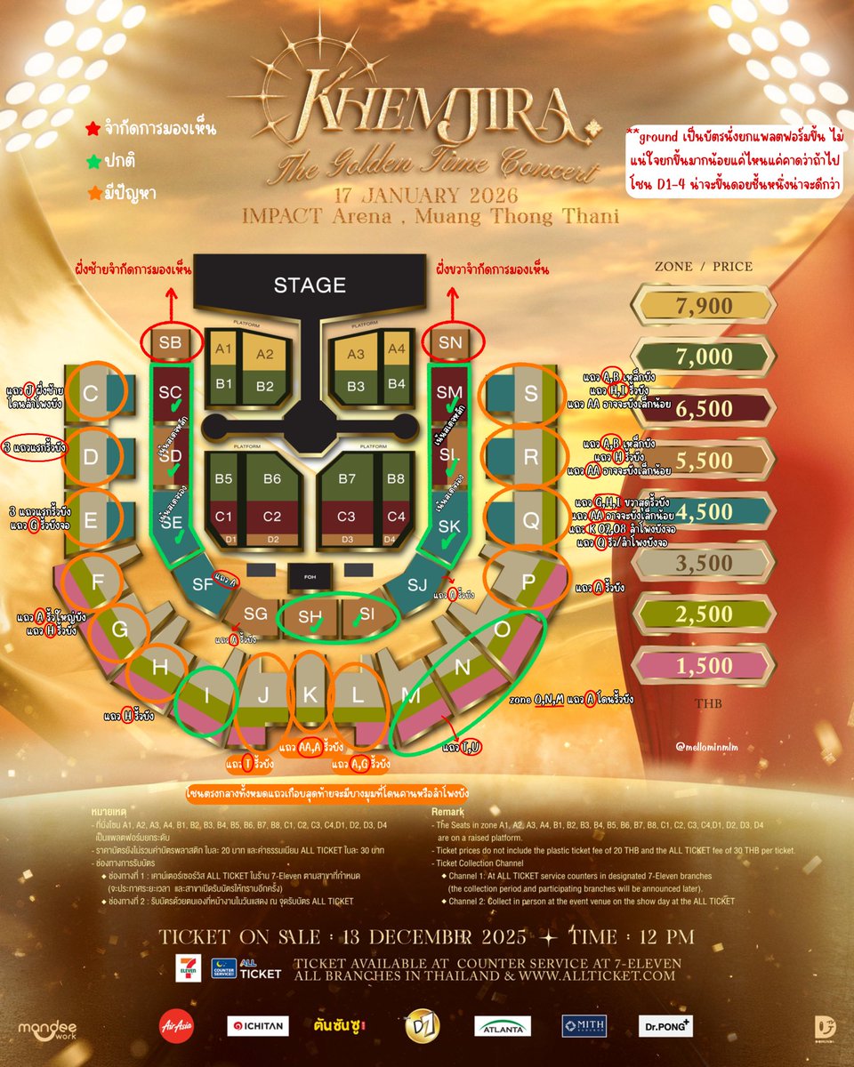 mellominmlm's tweet image. ผังและรายละเอียดจองแค่ละโซนทำมาเพื่อเป็นแนวทางในการเลือกนะคะ💕✨

KHEMJIRA CONCERT SOON
#KhemjiraConcert
#เขมจิราที่อิมแพค
#เขมจิราต้องรอดseries  
#KhemjiraTheSeries