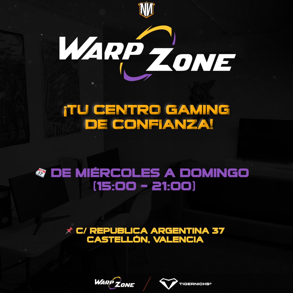 🎮 ¡𝐓𝐔 𝐂𝐄𝐍𝐓𝐑𝐎 𝐆𝐀𝐌𝐈𝐍𝐆 𝐏𝐎𝐑 𝐄𝐗𝐂𝐄𝐋𝐄𝐍𝐂𝐈𝐀!

En Castellón, Valencia teneis un lugar donde si o si no podeis faltar. En <a href="/WarpZoneES/">Warp Zone</a> disfrutareis de una magnifica experiencia.

¡Únete a la revolución gaming! 🤩

#GoNN