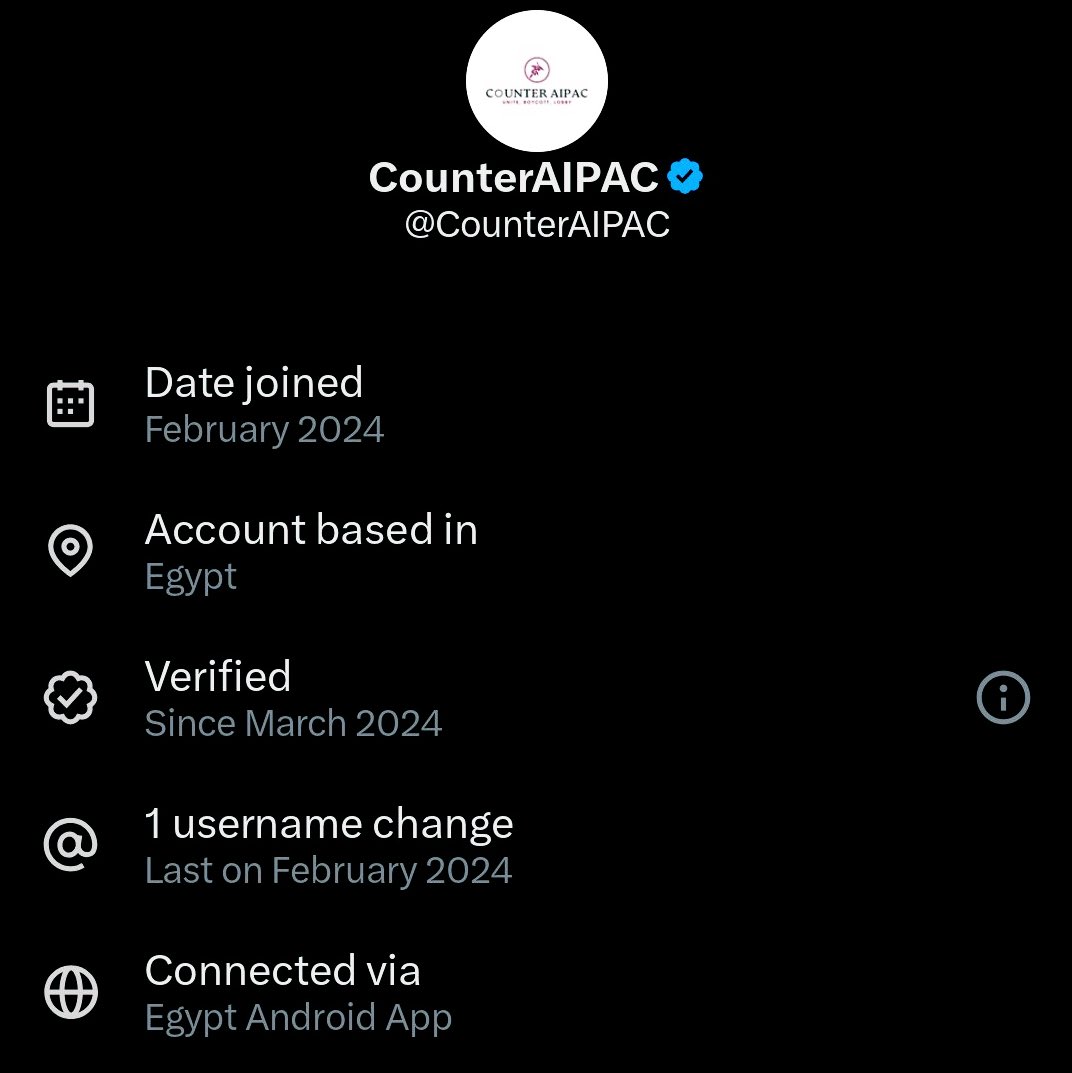 DanLinnaeus's tweet image. Who would’ve ever guessed that counter-AIPAC is based in Egypt? Real shocker.