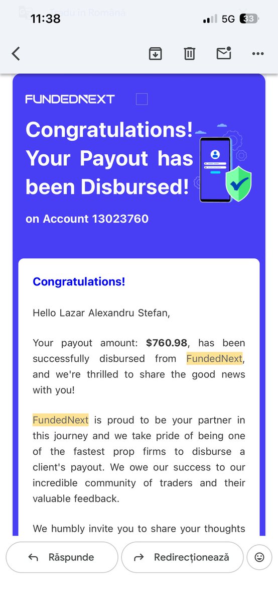 A_LazarFX's tweet photo. I want to thank @FundedNext for this amazing experience. 
Amazing prop firm , fast payouts no delays amazing and literally no slippage.
Literally a kid that has been told that is not possible to make money from trading.🇹🇩🙏🏼 https://t.co/qDPB8aggDN