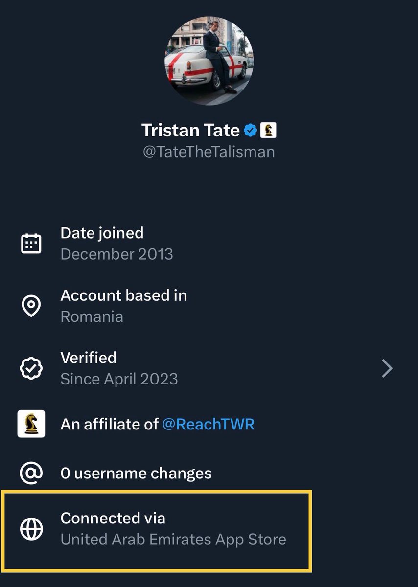 CrayonMurders's tweet image. Well, this is embarrassing.

Andrew Tate’s newest propaganda account, the “Romanian lawyer” who claimed to have inside info, and was leaking unredacted case documents, attacking witnesses, and trying to influence the UK case, appears to be located in the UAE (Dubai) with them.