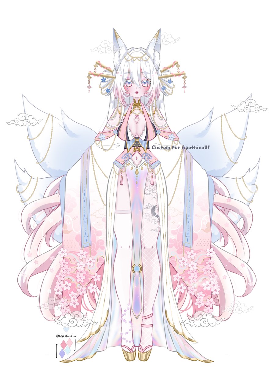 Miss_Pudra's tweet image. Suprise me Custom is Done!! ☁️🦊
Thank you &amp;lt;3 

#adoptables #adopts #oc #Vtuber #customadoptable