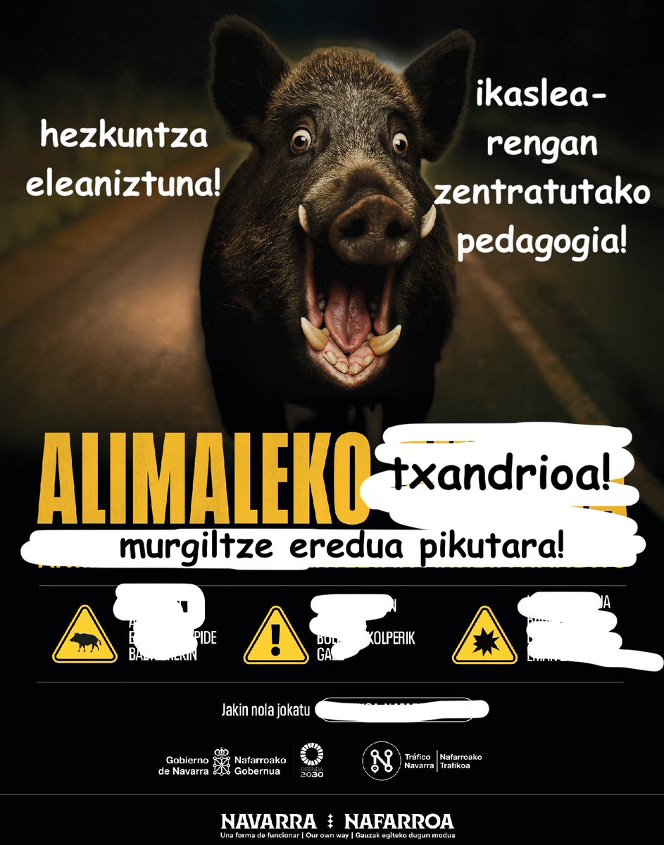 admeuskeraztald's tweet image. -Euskara irakasgaia erdaraz eman
-Irakasleek ikasleei erdaraz erantzun
-Ezin haurrari "egin euskaraz" esan
-Irakasleak elkarrekin erdaraz pasabideetan
-Pedagogia berriak...

[eta guraso bilerak erdaraz, etab.]
Alimaleko txandrioa
31eskutik.eus/2025/11/10/ali…