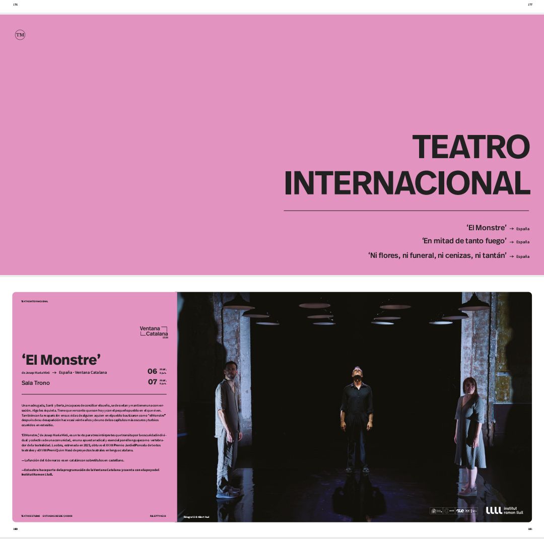 josepmariamiro's tweet image. El @teatromayor de Bogotà (Colòmbia) ha presentat la seva programació 2026 on el març hi presentarem en català "El Monstre", producció de @Sala_Trono que vam estrenar el passat estiu a la @salabeckett Text XXXII Premio Jardiel Poncela i XVIII Premi Quim Masó. Ens fa molt feliços.