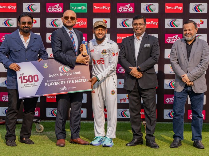 Mushfiqur Rahim celebrates 100th Test with a century and POTM award!
