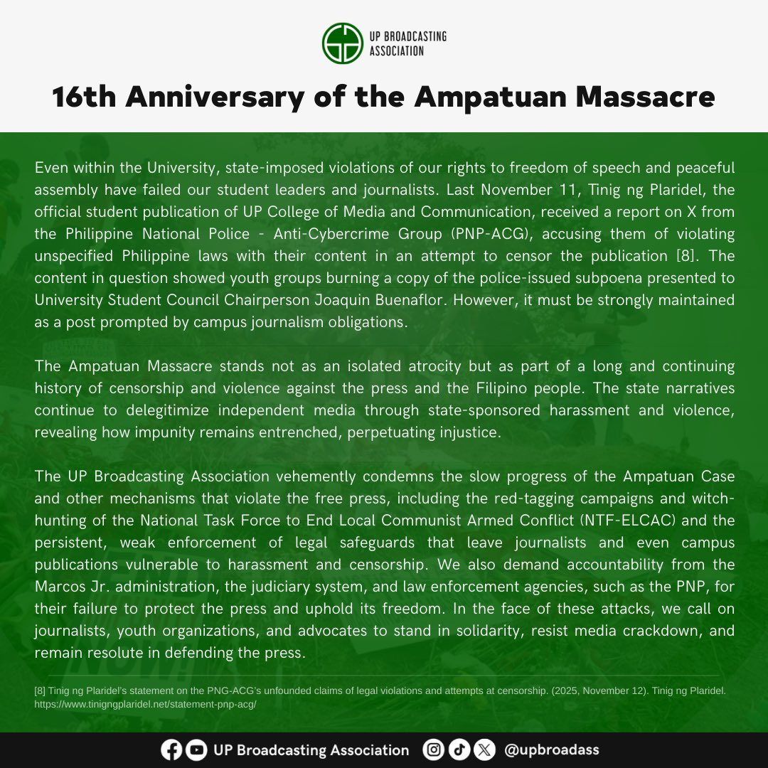 On the 16th Anniversary of the Ampatuan Massacre