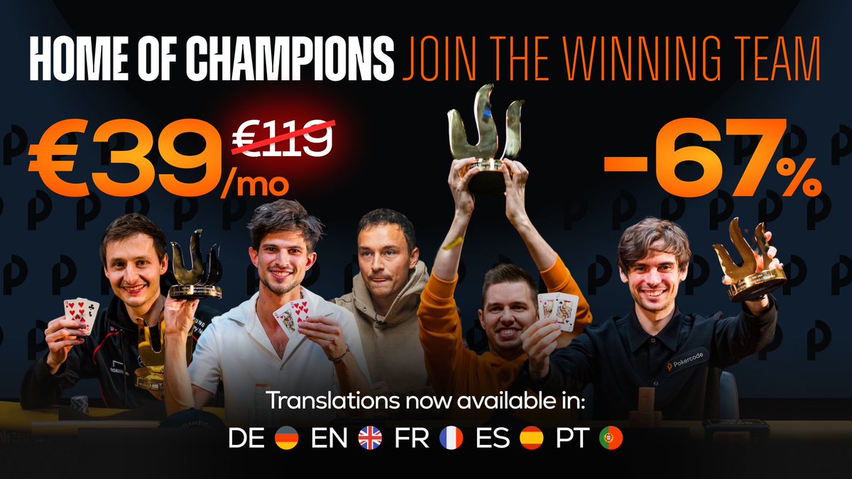 Black Friday is HERE! Join Team Pokercode for only 39€/m in the yearly subscription. NEW: Subtitles in DE/EN/FR/ES/PT for ALL past and future content pieces pokercode.com