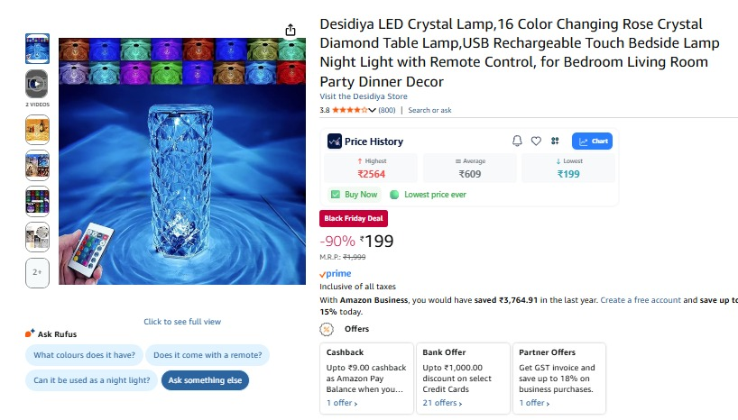 Deals_Spy's tweet photo. 🔥Desidiya LED Crystal Lamp⚡️@ ₹199 [90%Off]

🔗 https://t.co/Cqgsan5Q4b https://t.co/9eLbxirdT7