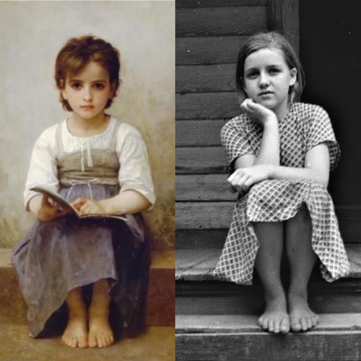 Carfelo's tweet image. The Difficult Lesson, 🎨William Bouguereau, 1884

Child on the Porch 📸Eudora Welty, 1939
