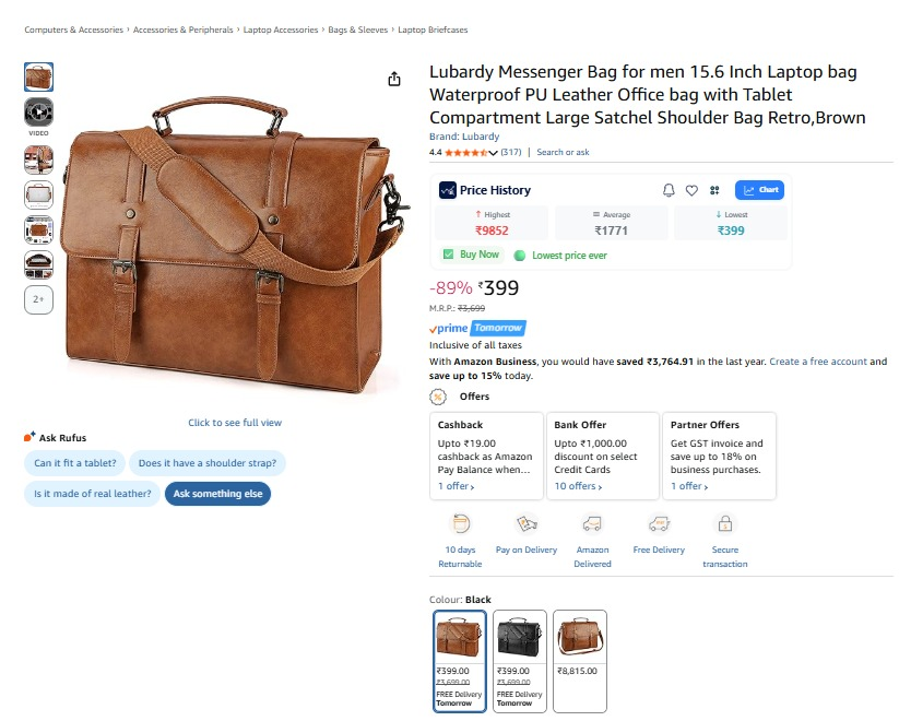 Deals_Spy's tweet photo. 🔥Lubardy PU Leather Messenger Bag – Large, Brown⚡️@ ₹399 

🔗 https://t.co/yqkNQxbeHn https://t.co/rggr2272o4