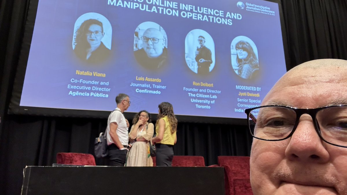 My last panel ended. Amazing to hear <a href="/VianaNatalia/">Natalia Viana 🇧🇷</a> and <a href="/RonDeibert/">profdeibert</a> experiences with the great moderation of <a href="/journalistjyoti/">Jyoti Dwivedi</a>. Thank you GIJC2025 🙏🏼